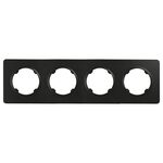 Ramka poczwórna plastikowa czarna OVAL