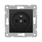 Gniazdo z uziemieniem czarne QUAD