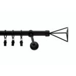 Karnisz kuty 19 mm czarny struktura 240 cm mix