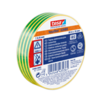 Taśma izolacyjna PVC do zastosowań elektrycznych 20 m x 19 mm zielono-żółta tesa