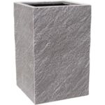 Donica FIBERSTONE kwadrat średni 30 x 30 x 47 cm ciemny grafit