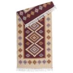Dywan Kilim 60 x 120 cm śliwka romby