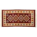 Dywan Kilim 120 x 180 cm bordo romby