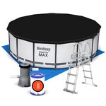 Basen stelażowy Ø457 x 122 cm z pompą, drabinką, pokrywą i matą Bestway