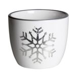 Osłonka terrakota SANNA 12 x 12 x 10 cm biało-srebrna