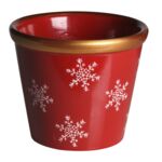 Osłonka terrakota MERI 12 x 12 x 10 cm czerwono-złoto-biała