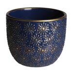 Osłonka terrakota NELLY 12 x 12 x 10 cm granatowo-złota