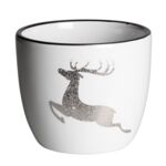 Osłonka terrakota RENI 12 x 12 x 10 cm biało-srebrna