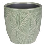 Osłonka ceramiczna LENE 13,5 x 13,5 x 13,5 cm zielona