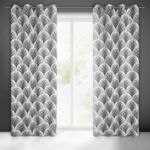 Zasłona KARIN 140 x 250 cm przelotki biało-czarny