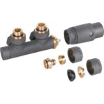 Zestaw do dolnego podłączenia zespolony typu duoplex grafit prov