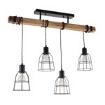 Lampa wisząca Ponte 4 E27 60W czarny/brązowy