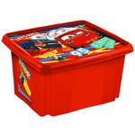 Pojemnik obrotowy z pokrywą karolina "cars" 15 l czerwony