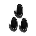 Wieszaki samoprzylepny plastik 3 sztuki Niko czarny