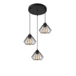 Lampa wisząca 3-płomienna W-P 1210/3 60 W E27 czarna