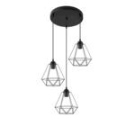 Lampa wisząca 3-płomienna W-P 1201/3 60 W E27 czarna