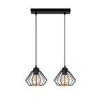 Lampa wisząca 2-płomienna W-L 1210/2 60 W E27 czarna