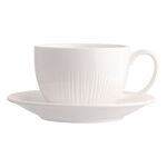 Filiżanka ALESSIA 250 ml ze spodkiem 15 cm NBC w opasce porcelana kremowa