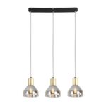 Lampa wisząca GREGORY czarny brąz 3x40W E14 klosz dymiony