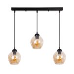Lampa wisząca ASPA czarny 3x40W E27 klosz brązowy