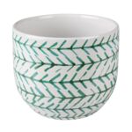 Osłonka MATS terrakota 12 x 12 x 10 cm biało-zielona