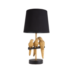 Lampka stołowa ptaki E27 czarno-złota