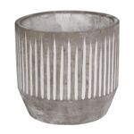 Osłonka cementowa FINN 23 x 23 x 21 cm szara+białe paski