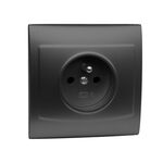 Gniazdo pojedyncze z uziemieniem VEGA czarny