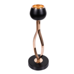 Świecznik metalowy 29 cm czarno-złoty