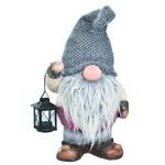 Skrzat z ceramiki z materiałową czapką i latarenką 56 cm