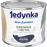 Farba akrylowa Jedynka Deco&Protect Drewno i Metal Satynowy Połysk Granatowy 0,2 l