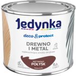 Farba akrylowa Jedynka Deco&Protect Drewno i Metal Satynowy Połysk Mahoń 0,2 l