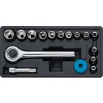 Klucz nasadowy 1/4", 4 - 13 mm zestaw 16 sztuk Condor