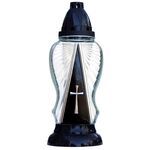 Znicz szklany Z-38/SR 28 cm srebrny