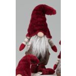 Skrzat tekstylny krasnal stojący 42 cm czerwony