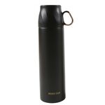 Termos z zakrętką w kształcie filiżanki 500 ml czarny ze złotem