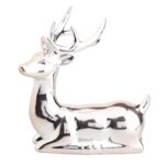 Figurka porcelanowa renifer 10 x 5 x 11 cm srebrny