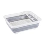 Suszarka do naczyń składana 36,5 x 31,5 x 12 cm biało-szary