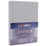 Prześcieradło jersey AMBER 200-220 x 200+30 cm szary