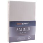 Prześcieradło jersey AMBER 160-180 x 200+30 cm kremowy