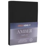 Prześcieradło jersey AMBER 200-220 x 200+30 cm czarny