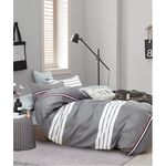 Pościel LILI bawełna satynowa 200 x 220 cm+70 x 80 cm x2 szara, białe paski