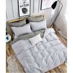 Pościel LILI bawełna satynowa 200 x 220 cm+70 x 80 cm x2 dwustronna szara