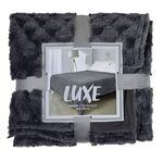 Narzuta na łóżko Luxe 170 x 210 cm ciemny szary