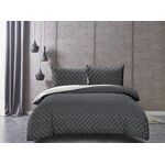 Pościel bawełniana DUCATO PANELS 155 x 220 cm x 2 i 80 x 80 cm x 2 grafitowo-biała