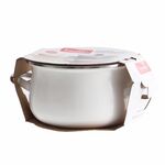Garnek emaliowany z pokrywką 22 cm 5 l kremowy