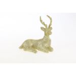 Figurka renifer brokatowy 19 x 9 x 16 cm złoty