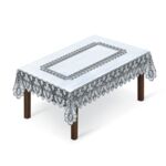 Obrus żakardowy 130 x 180 cm biało-szary