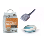 Zestaw do higieny kota kuweta żwirek i łopatka CASTI