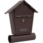 Skrzynka na listy DOMEK C5 z tuba brąz mat